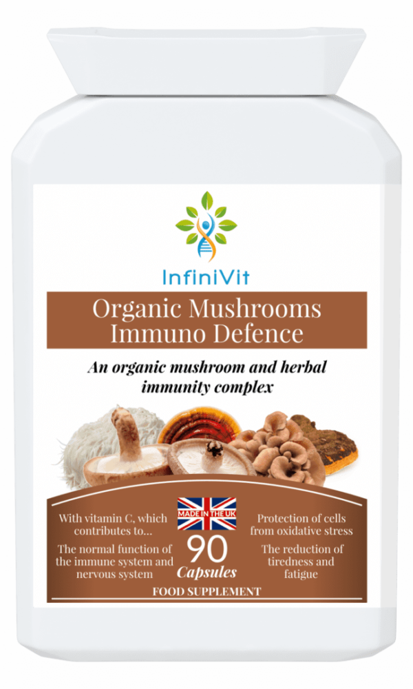 Organic Mushrooms Immuno Defence: High-quality mushroom blend supplements for optimal health and wellness.