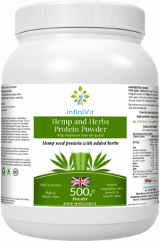 Hemp and Herbs Protein Powder - Premium hemp protein powder enriched with nourishing herbs for a wholesome nutritional boost