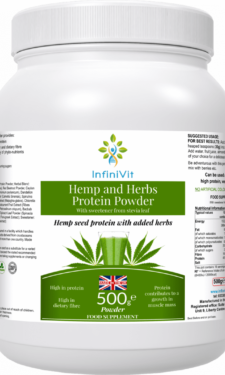 Hemp and Herbs Protein Powder - Premium hemp protein powder enriched with nourishing herbs for a wholesome nutritional boost