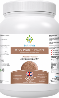 Whey Protein Powder - Chocolate Flavour, a delicious chocolate whey protein for muscle recovery and optimal nutrition.